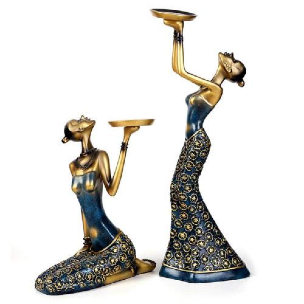 Vintage Abstract Lady Candle Holders - Pair of Elegant Candlestick Statues for Wedding, Party & Home Decor | Perfect for Centerpieces, Mantel Displays & Romantic Ambiance