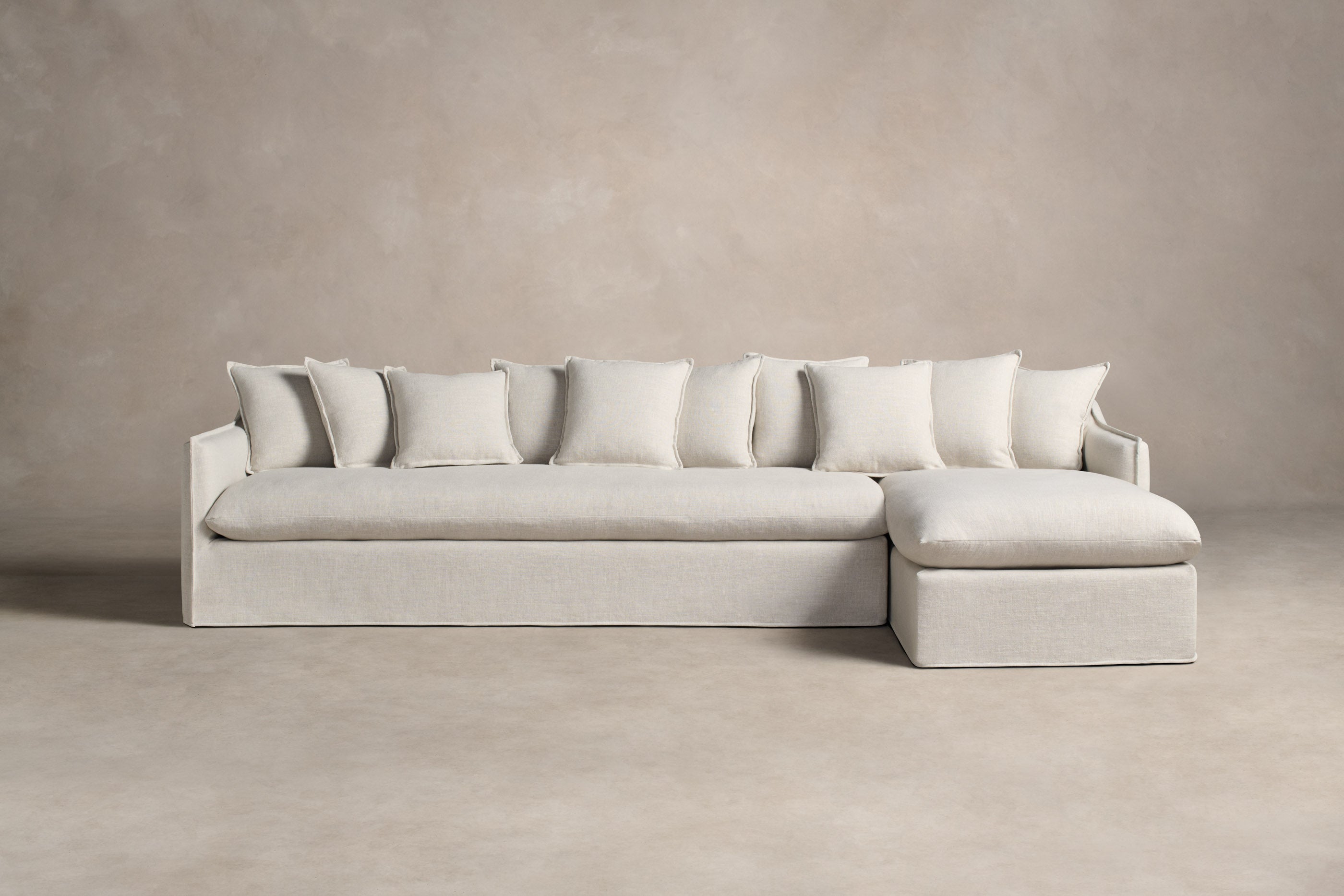 Premium Dune Sectional Sofa with Heritage Belgian Linen Upholstery - Modern Comfort for Living Room, Lounge & Family Gatherings