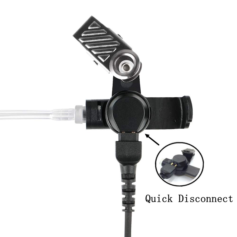 Motorola Walkie Talkie Earpiece with Mic & Acoustic Tube - Compatible with APX4000, APX6000, APX7000, APX8000, XPR6350, XPR6550, XIR8268 (1 Pack) - Ideal for Security, Construction & Outdoor Communication
