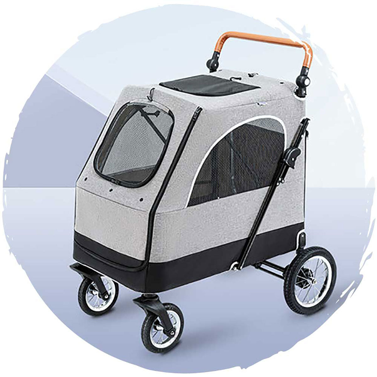 BELLO Detachable Large Dog Stroller with 4-Wheel Swivel & Foldable Design - Heavy Duty Pet Carrier (Max Load 55kg/121lbs) - Perfect for Outdoor Walks, Shopping & Vet Visits