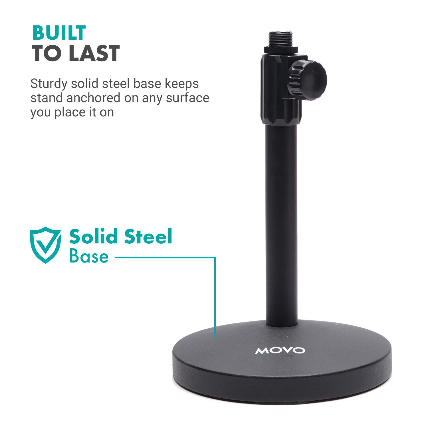 Professional Movo XLR Condenser Microphone Kit with Shock Mount & Desktop Stand - Studio-Quality Recording for Podcasting, Streaming, Voiceovers & Home Studio Use