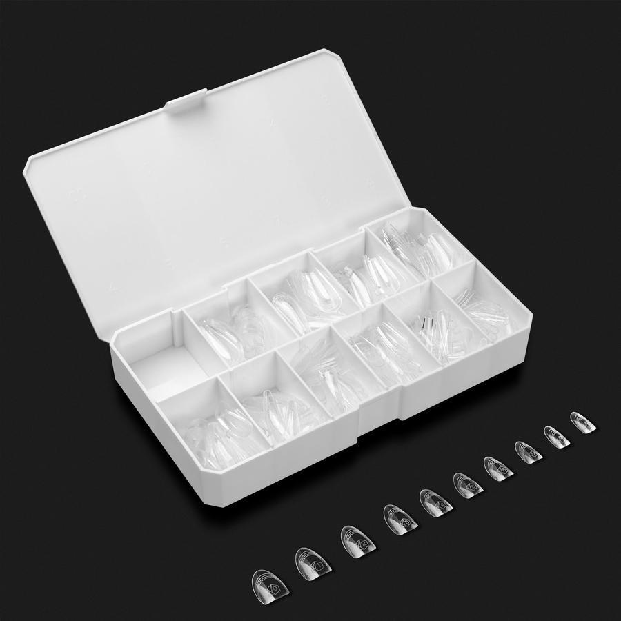 Apres French Manicure Gel X Kit - Natural Round Short Nail Tips (330 Pcs) | DIY Salon-Quality Nails at Home for Weddings, Parties & Everyday Wear