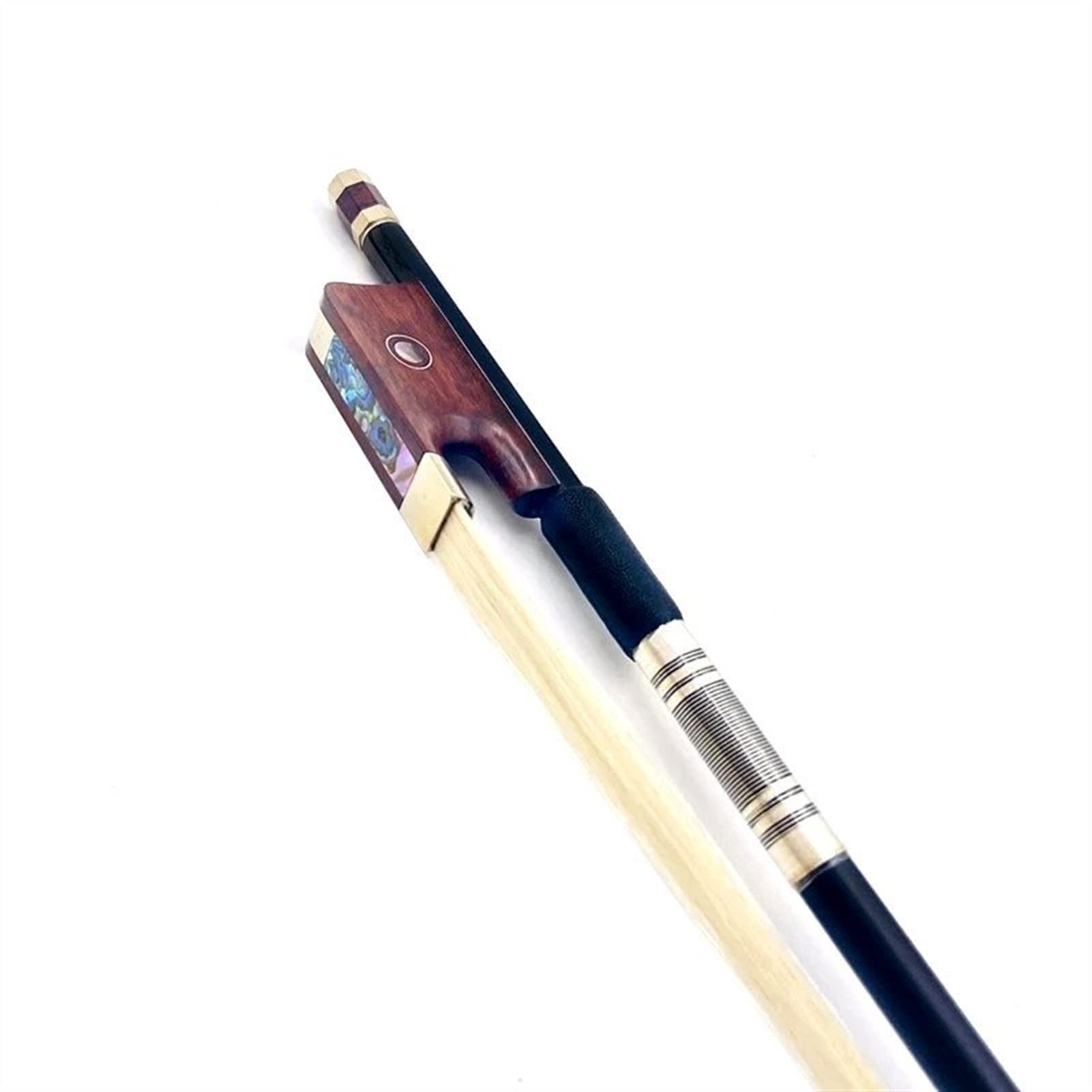 Premium Carbon Fiber Violin Bow - Full Size with White Horsehair & Snakewood Frog - Professional Viola Bow for Musicians & Performers - Ideal for Concerts, Practice & Studio Recordings