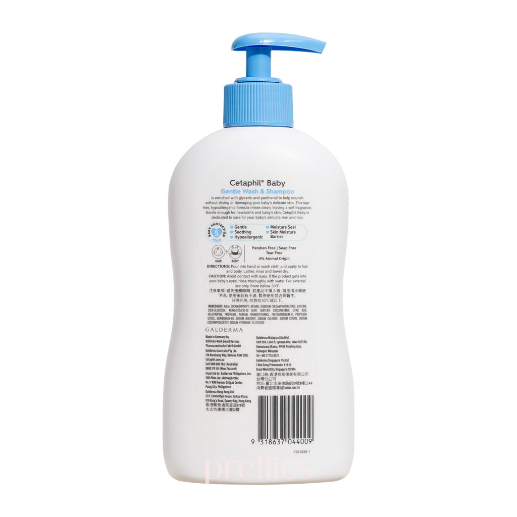 Cetaphil Gentle Skin Cleanser & Shampoo for Babies - Fragrance-Free 400ml - Daily Face Wash & Body Wash for Sensitive Skin - Perfect for Newborns & Kids Bath Time