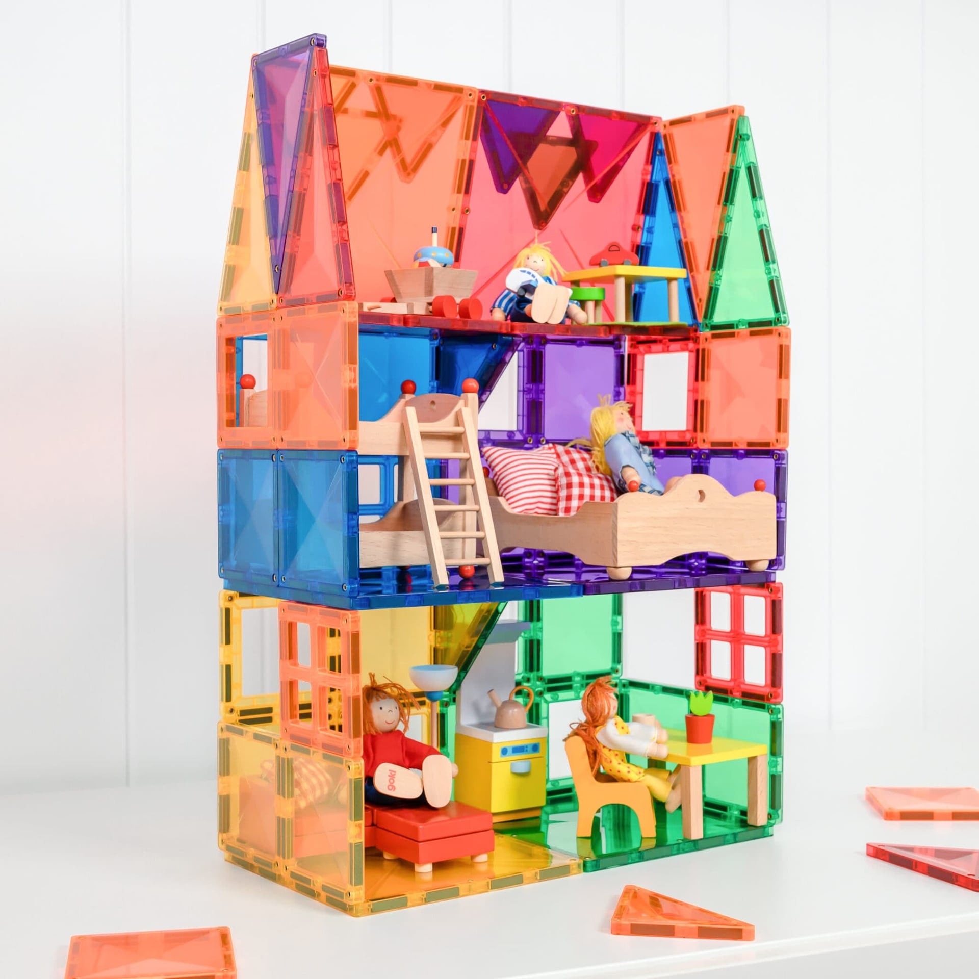 Connetix Magnetic Tiles 60-Piece Rainbow Starter Pack - STEM Educational Building Toys for Kids, Perfect for Classroom & Home Play