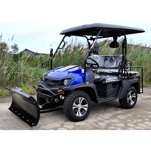 200cc UTV with Snow Plow - Gas-Powered ATV Golf Cart Utility Vehicle | Snow Master GVX in Blue | Ideal for Snow Removal, Farm Work & Off-Road Adventures