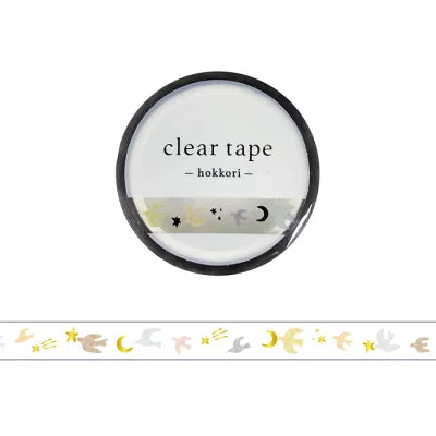 Premium Gold Foil PET Clear Tape for Scrapbooking, Gift Wrapping & DIY Crafts - Strong Adhesive Decorative Tape for Arts, Packaging & Home Decor