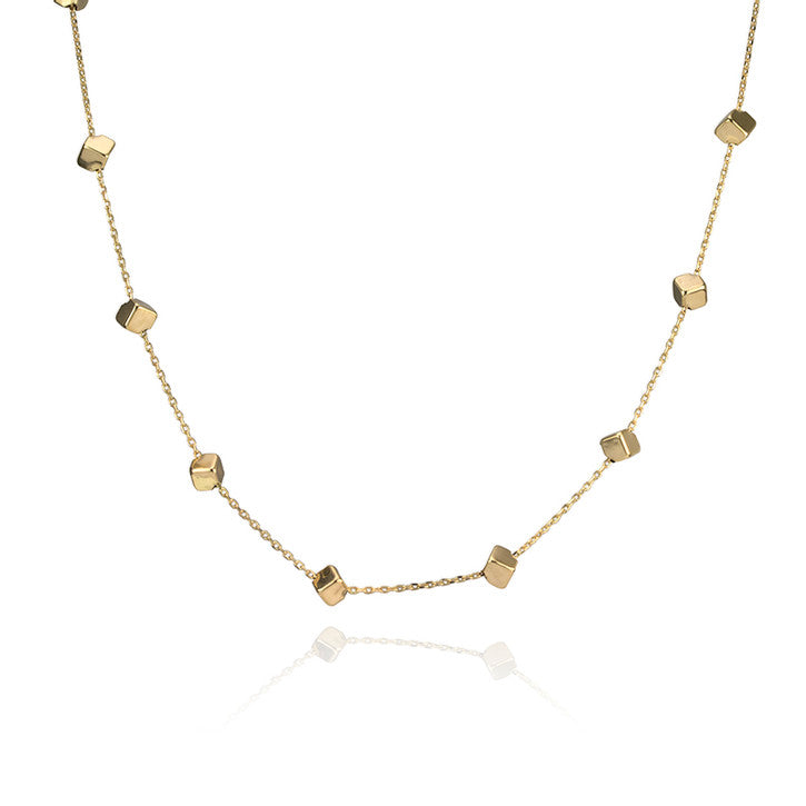 18K Yellow Gold Geometric Necklace for Women - Elegant Minimalist Jewelry Gift for Birthday, Anniversary & Valentine's Day - Perfect for Daily Wear, Office & Special Occasions