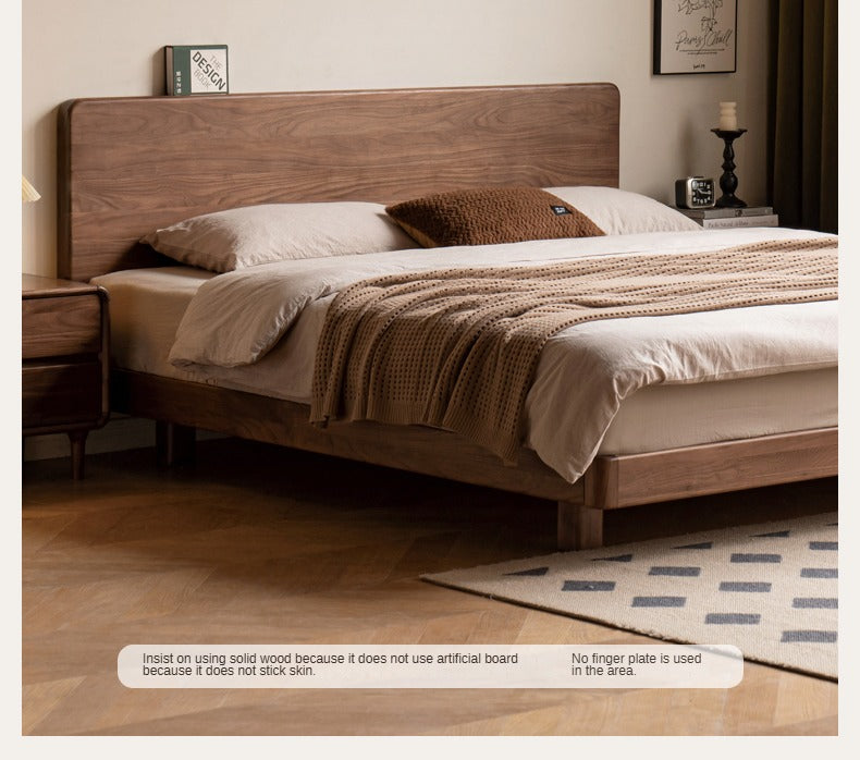 Solid Wood Floating Bed Frame - Black Walnut & Oak - Modern Platform Bed with Hidden Storage - Perfect for Small Bedrooms & Minimalist Home Decor