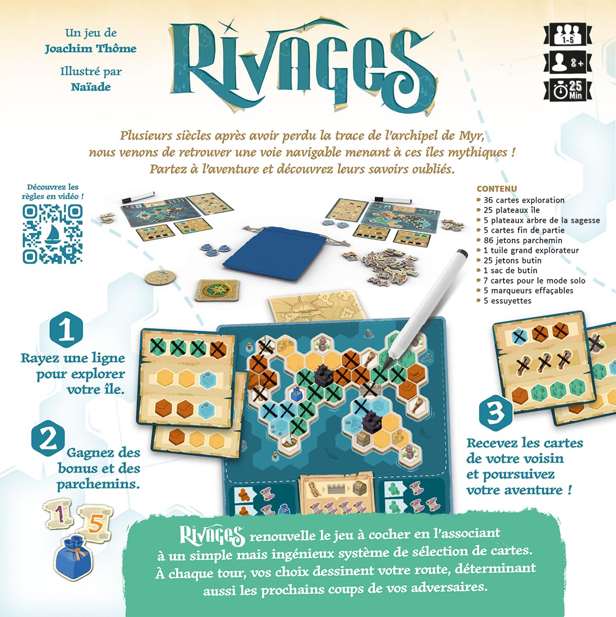 Blackrock Games Rivage - Exploration & Strategy Board Game for 1-5 Players Ages 8+ - Perfect for Family Game Nights