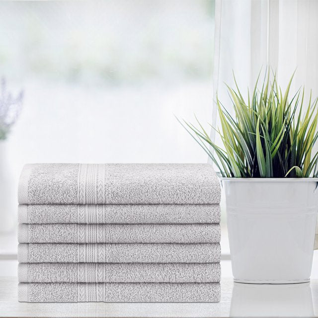 Premium 6-Piece Eco-Friendly Cotton Hand Towel Set - Soft, Absorbent & Sustainable Bath Towels for Kitchen, Bathroom & Gym - Ideal for Home, Spa & Travel Use