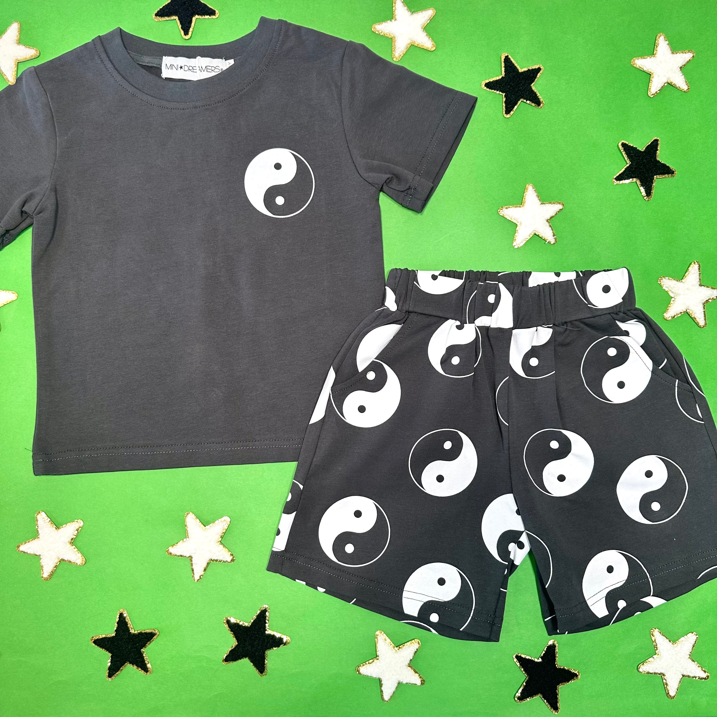 MAX YIN YANG T-Shirt and Shorts Set for Men - Comfortable Matching Outfit for Yoga, Gym, and Casual Wear