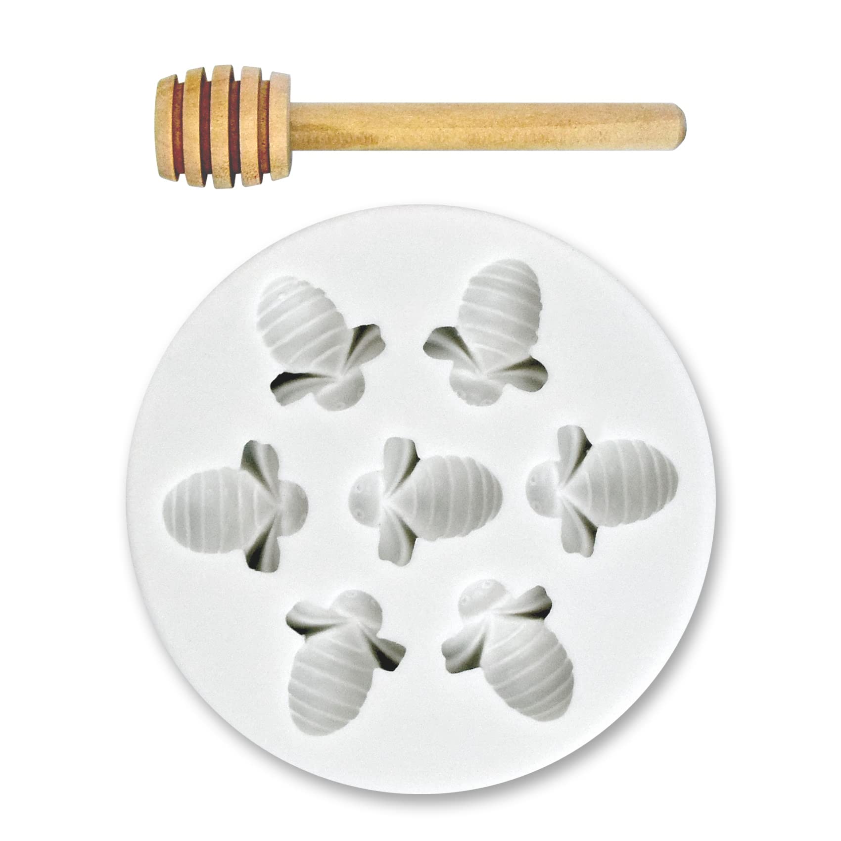 Non-Stick Silicone Bee Molds for Baking, Chocolate, Gummy Candy - 6 Cavity DIY Cake Decorating & Crafting Supplies - Perfect for Birthday Parties, Baby Showers & Holiday Treats
