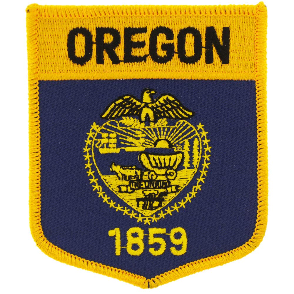 Oregon State Flag Shield Embroidered Iron-On Patch - Durable Emblem for Jackets, Hats & Backpacks - Perfect for DIY Crafts, Gifts & Patriotic Decorations