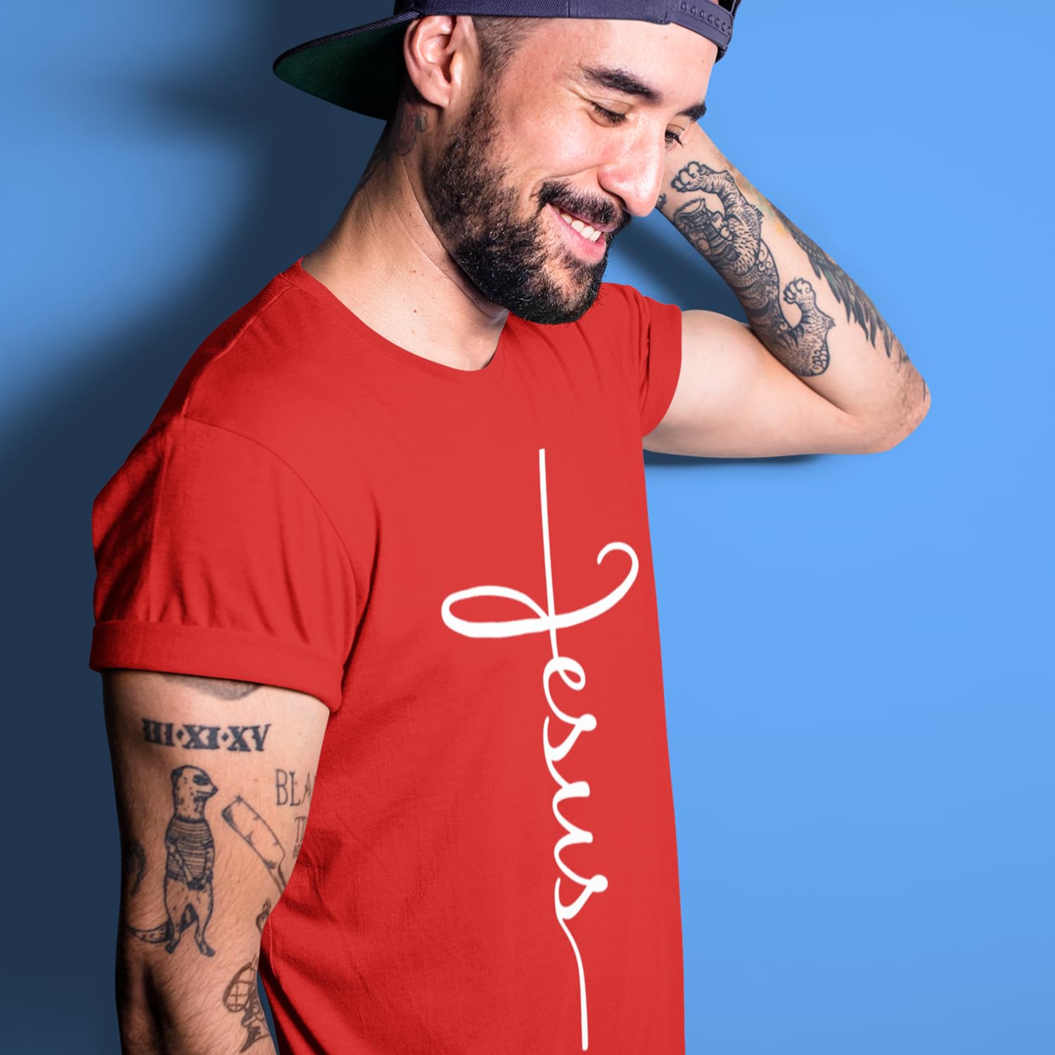 Jesus Cross Script T-Shirt - Religious Christian Faith Apparel for Men & Women - Perfect for Church, Bible Study & Worship Services