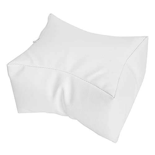 PU Leather Nail Art Hand Pillow & Cushion - Washable Manicure Table Mat for Nail Design, Arm Rest Pad for Nail Salon & Home DIY (White) - Perfect for Gel Polish Application, Acrylic Nail Art & Comfortable Hand Support