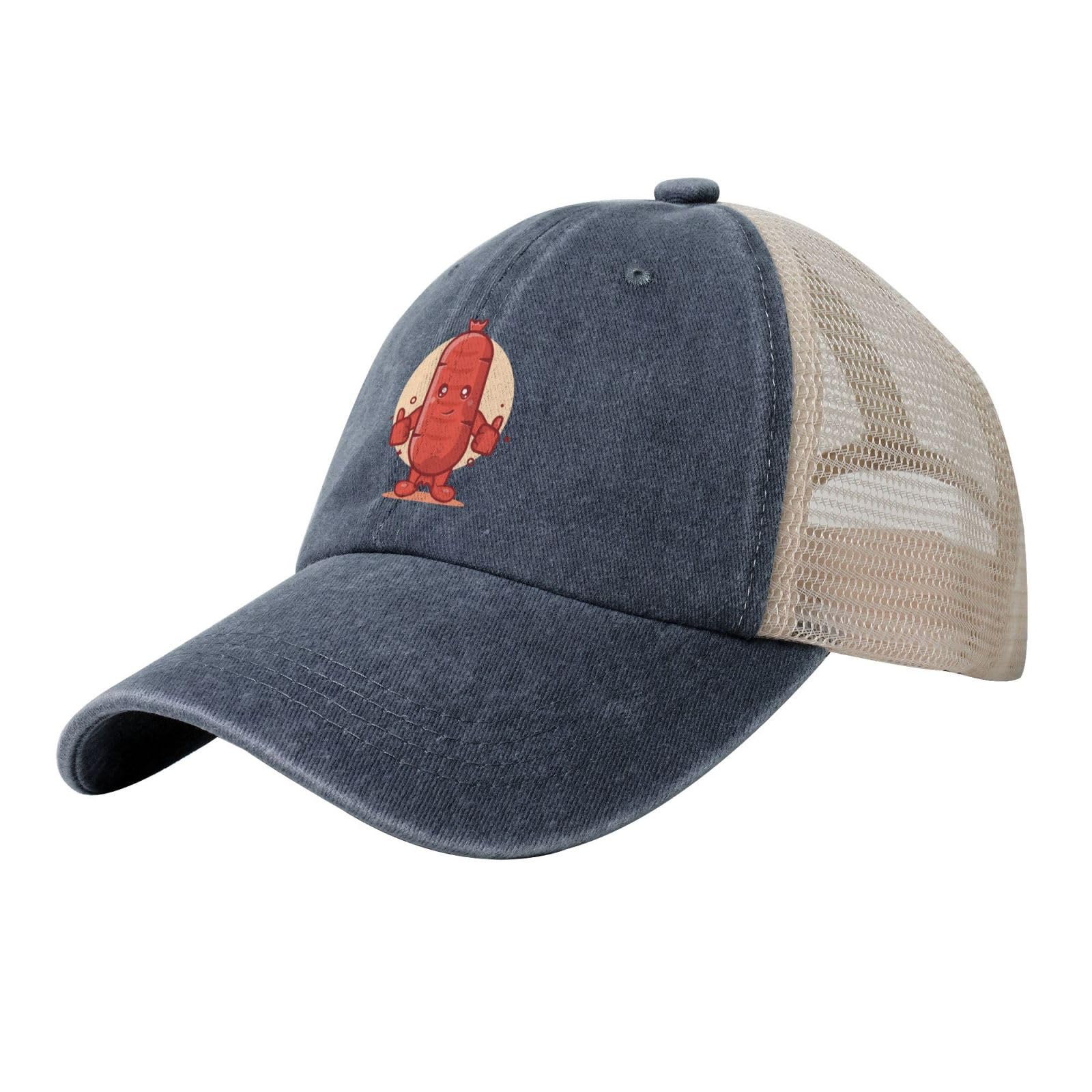 Cool Sausage Baseball Cap for Women & Men - Breathable Mesh-Back Retro Trucker Hat - Sun Protection Outdoor Hat for Sports, Fishing, Hiking, and Casual Wear
