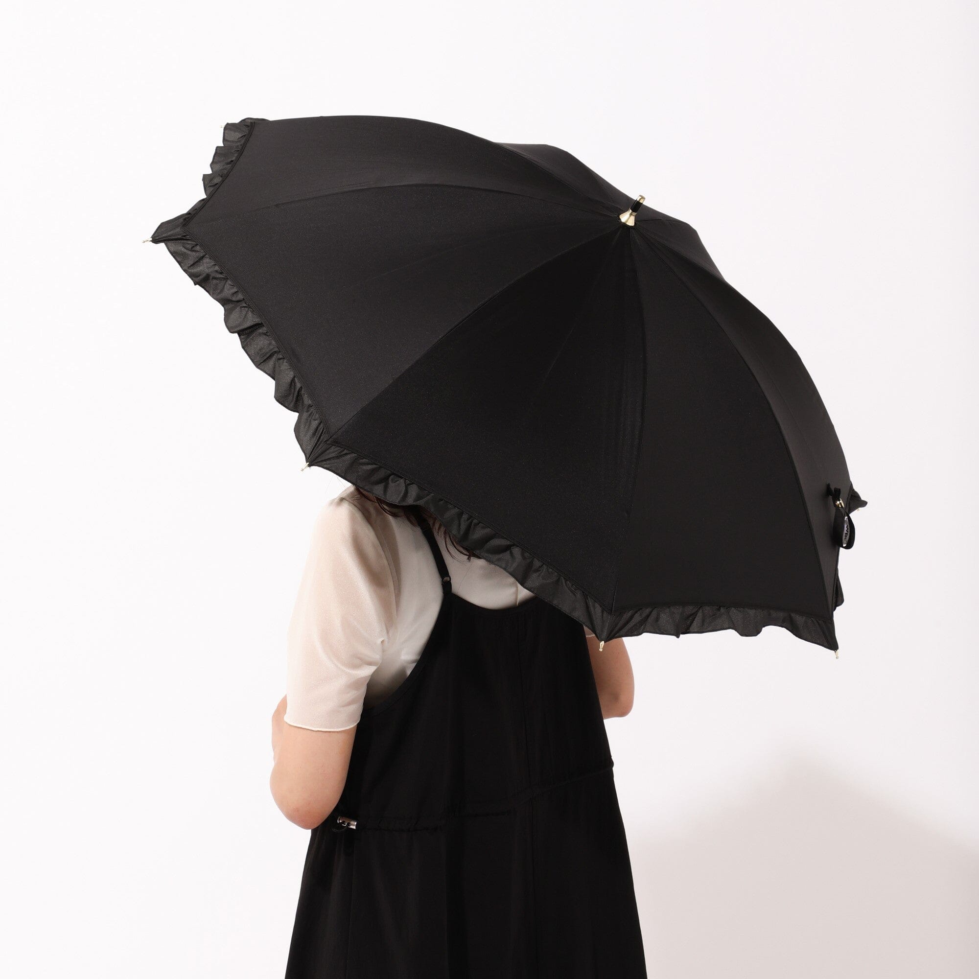 Classic Frill Long Umbrella - Waterproof Windproof Compact Travel Umbrella for Women & Men - Perfect for Rainy Days, Commuting, and Outdoor Activities