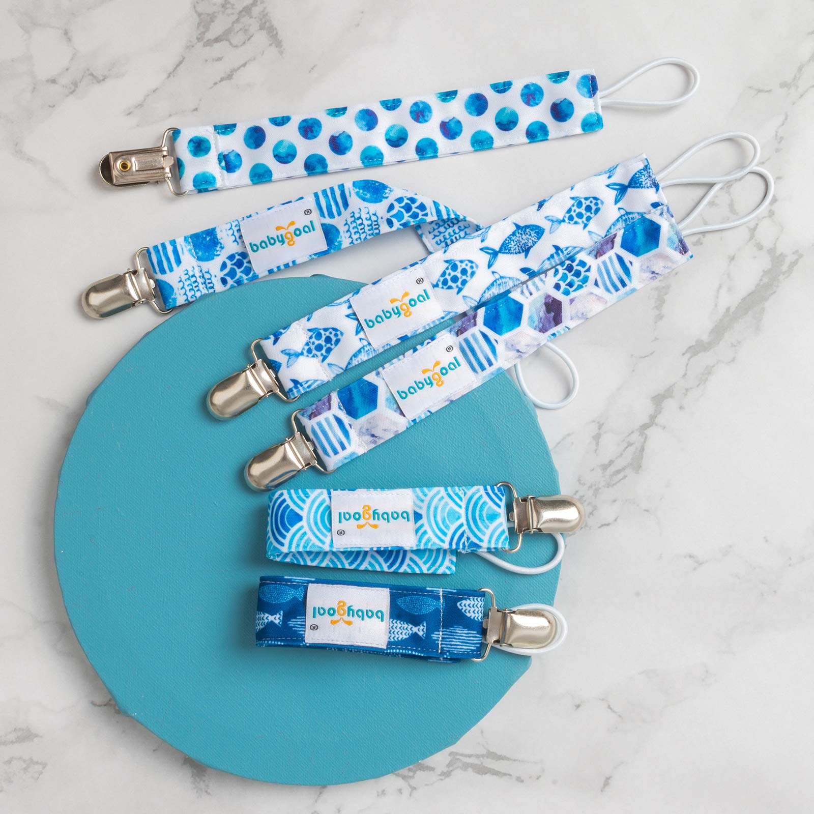 Babygoal Pacifier Clips 6 Pack - Durable Pacifier Holder for Boys & Girls, Fits Most Pacifier Styles & Baby Toys, Ideal Baby Shower Gift for Newborns and Toddlers at Home or On-the-Go