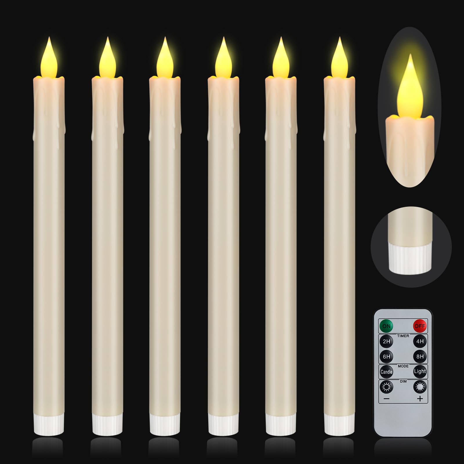 Flameless Taper Candles 10.6