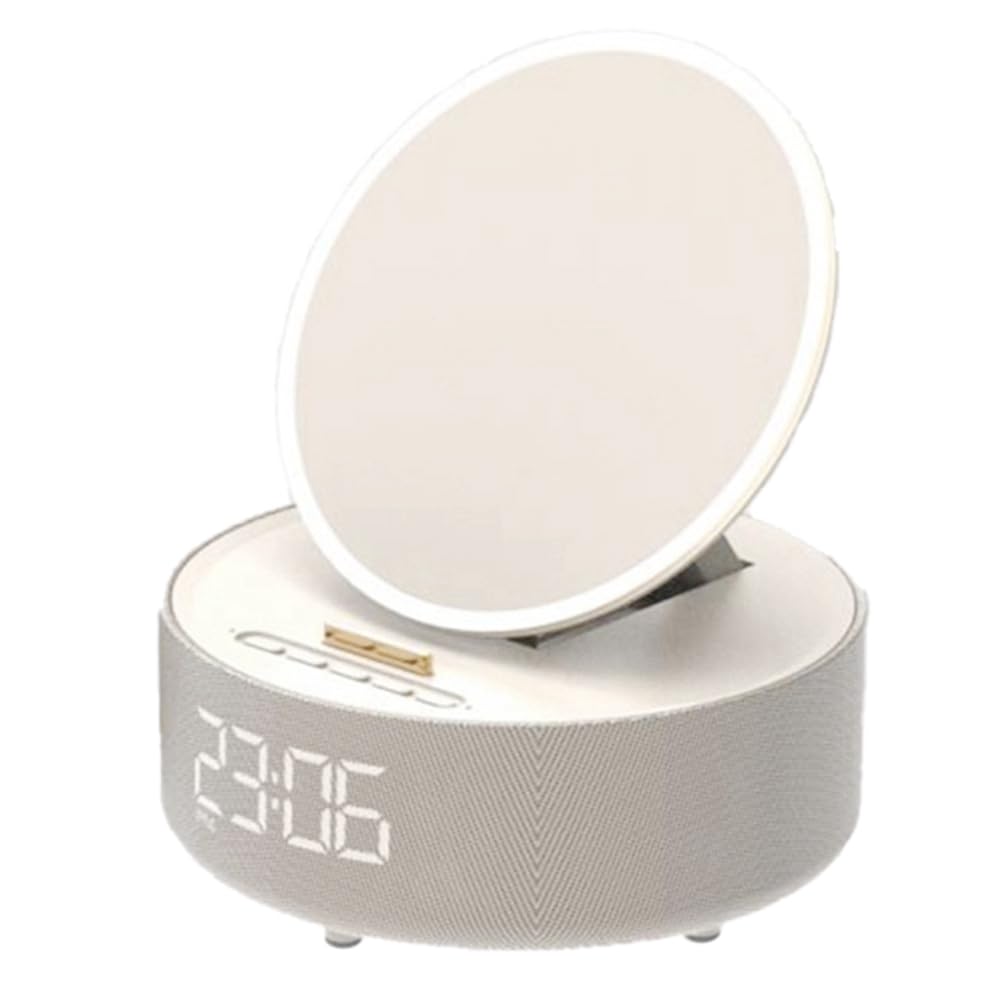 6-in-1 Wireless Charging Station with Alarm Clock, Bluetooth Speaker, Fast Qi Charger for iPhone & Android - Perfect for Bedroom, Office & Nightstand Charging