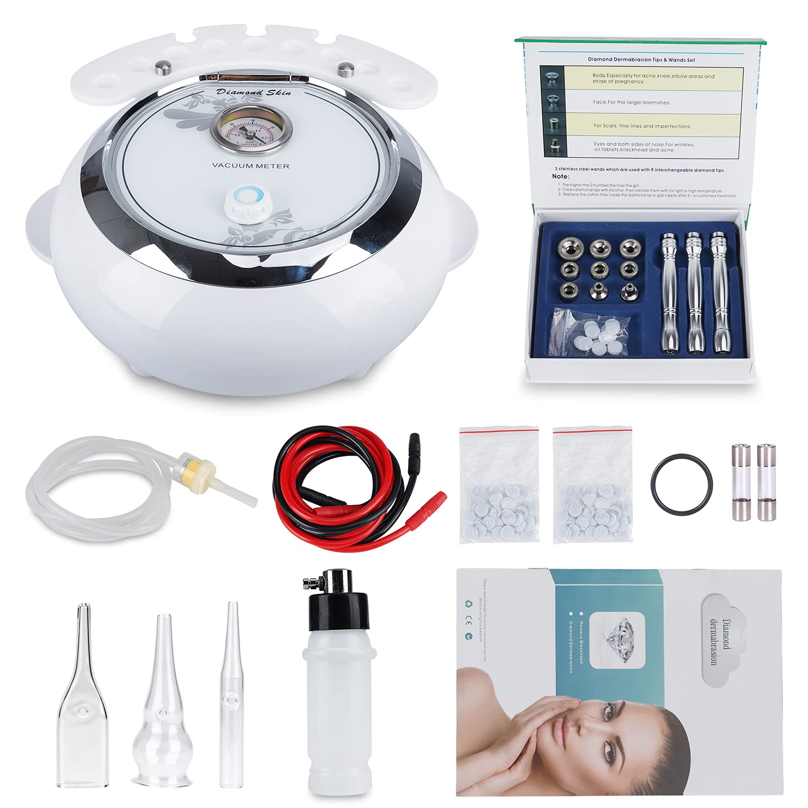 Professional 3-in-1 Diamond Microdermabrasion Machine with 65-68cmHg Suction Power | Yofuly Facial Skin Care Equipment for Blackhead Removal, Wrinkles & Acne Treatment | Perfect for Spa, Salon & Home Skincare Routine