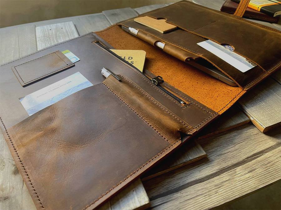 Premium Genuine Leather MacBook Air Sleeve Case - 13 Inch Laptop Protective Cover with Soft Interior | Perfect for Office, Travel & School Use