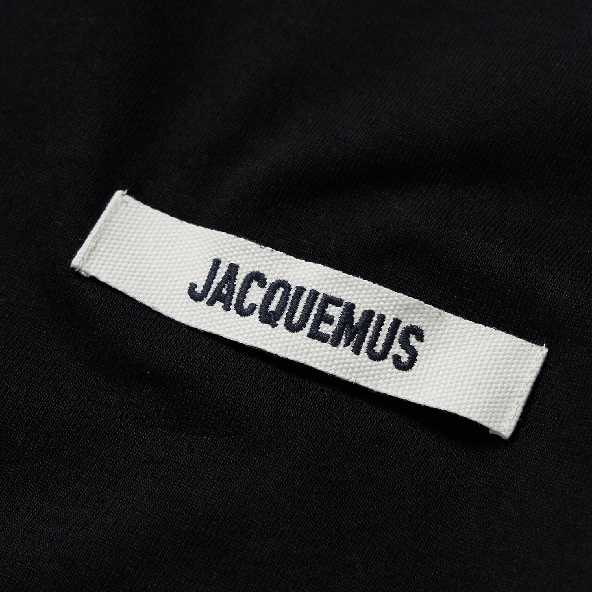 Jacquemus Grosgrain Brand Logo Tab Black T-Shirt for Men | Stylish Casual Tee for Everyday Wear & Street Fashion