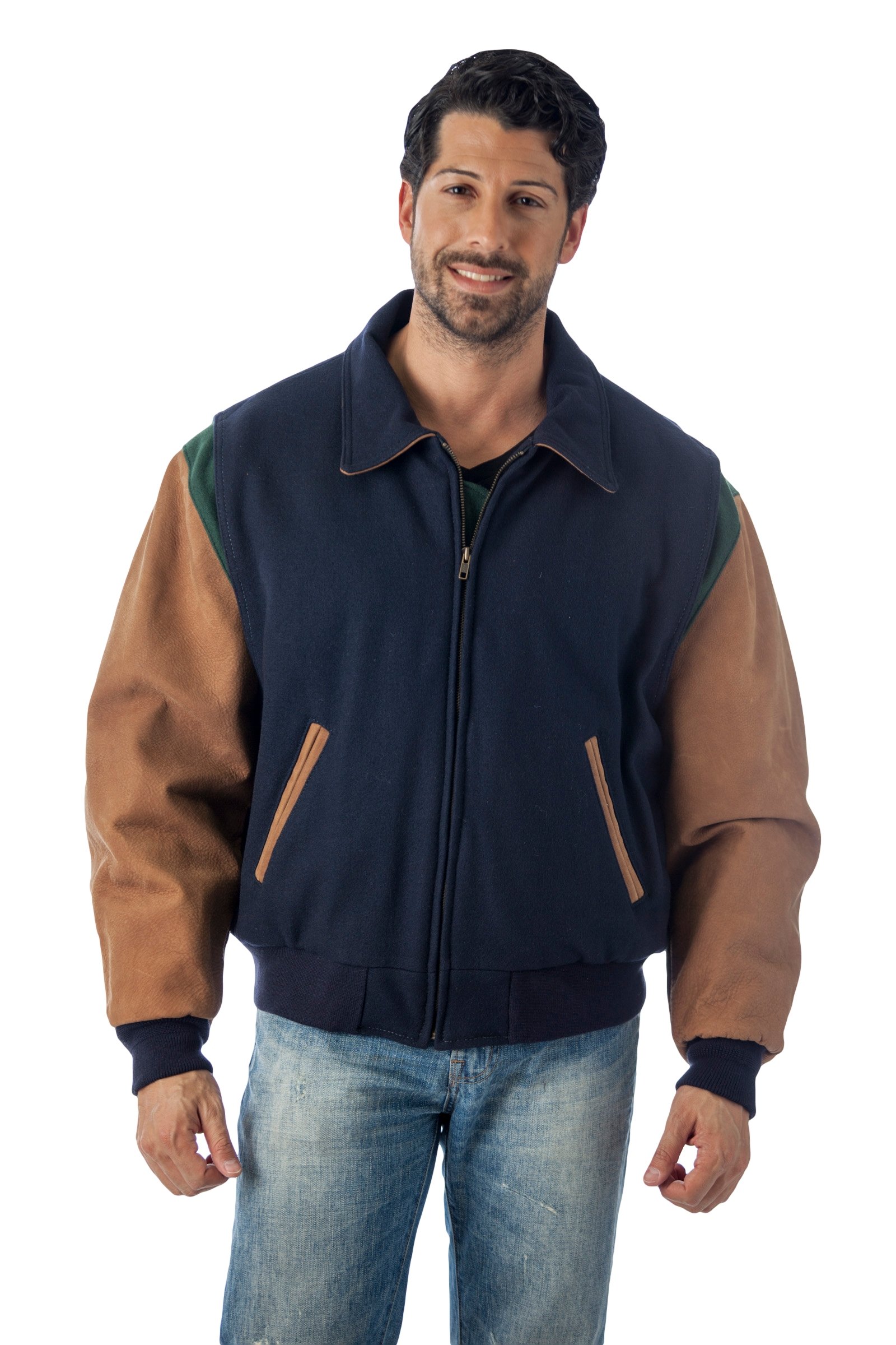 Premium REED Men's Leather Letterman Varsity Jacket - Genuine USA-Made Quality Leather - Perfect for Casual Wear, School Events & Vintage Style Fashion