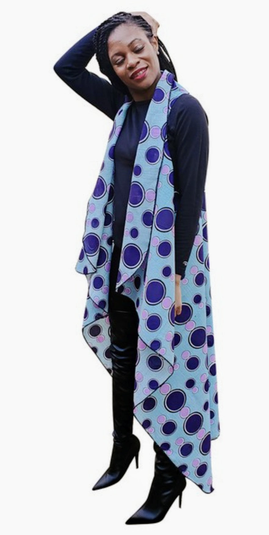 Stylish African Print Ankara Shawl Vest - DPPS3845 | Fashionable Women's Scarf Wrap for Parties, Weddings & Cultural Events