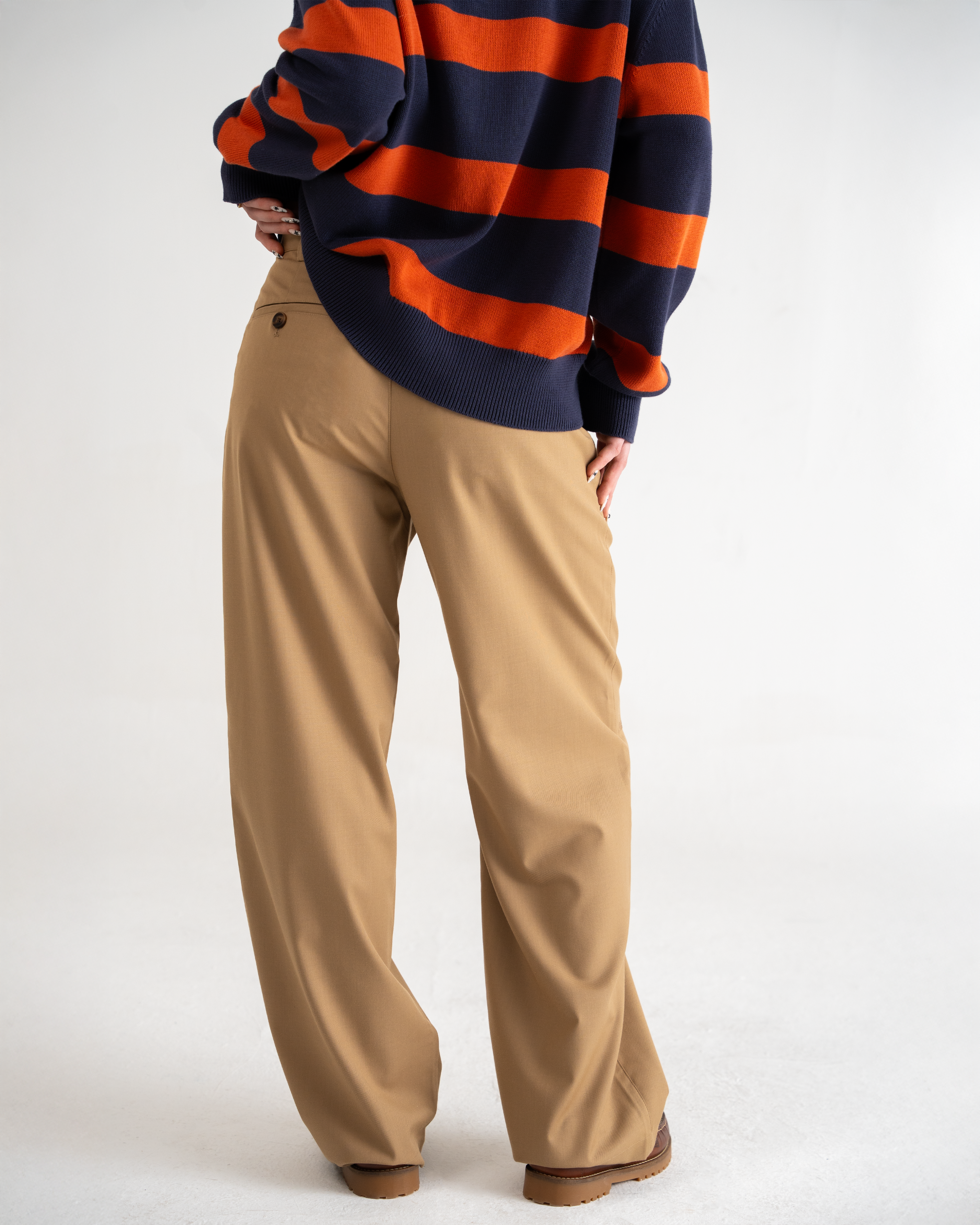 Vintage SoHo Pleated Pants for Women - High Waisted Wide Leg Trousers | Casual Office Wear, Desert Outfit, Retro Fashion