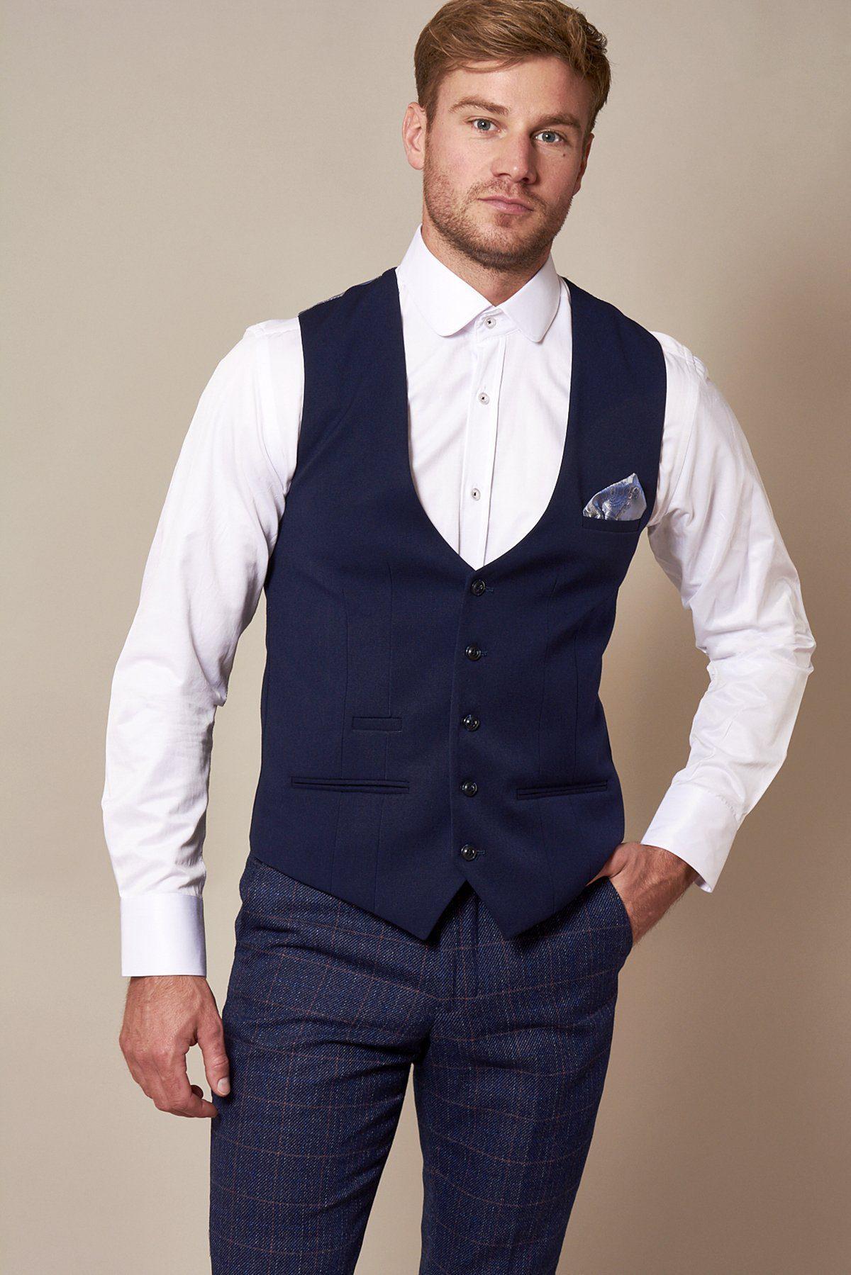 KELLY Royal Blue Single Breasted Waistcoat for Women - Formal Vest for Business, Office & Wedding Attire - Slim Fit Tailored Waistcoat for Professional Look