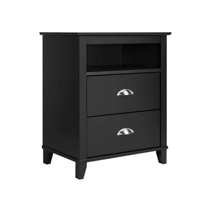Yaletown 2-Drawer Tall Nightstand - Modern Bedside Table with Storage | Multiple Finish Options | Perfect for Small Bedrooms & Studio Apartments