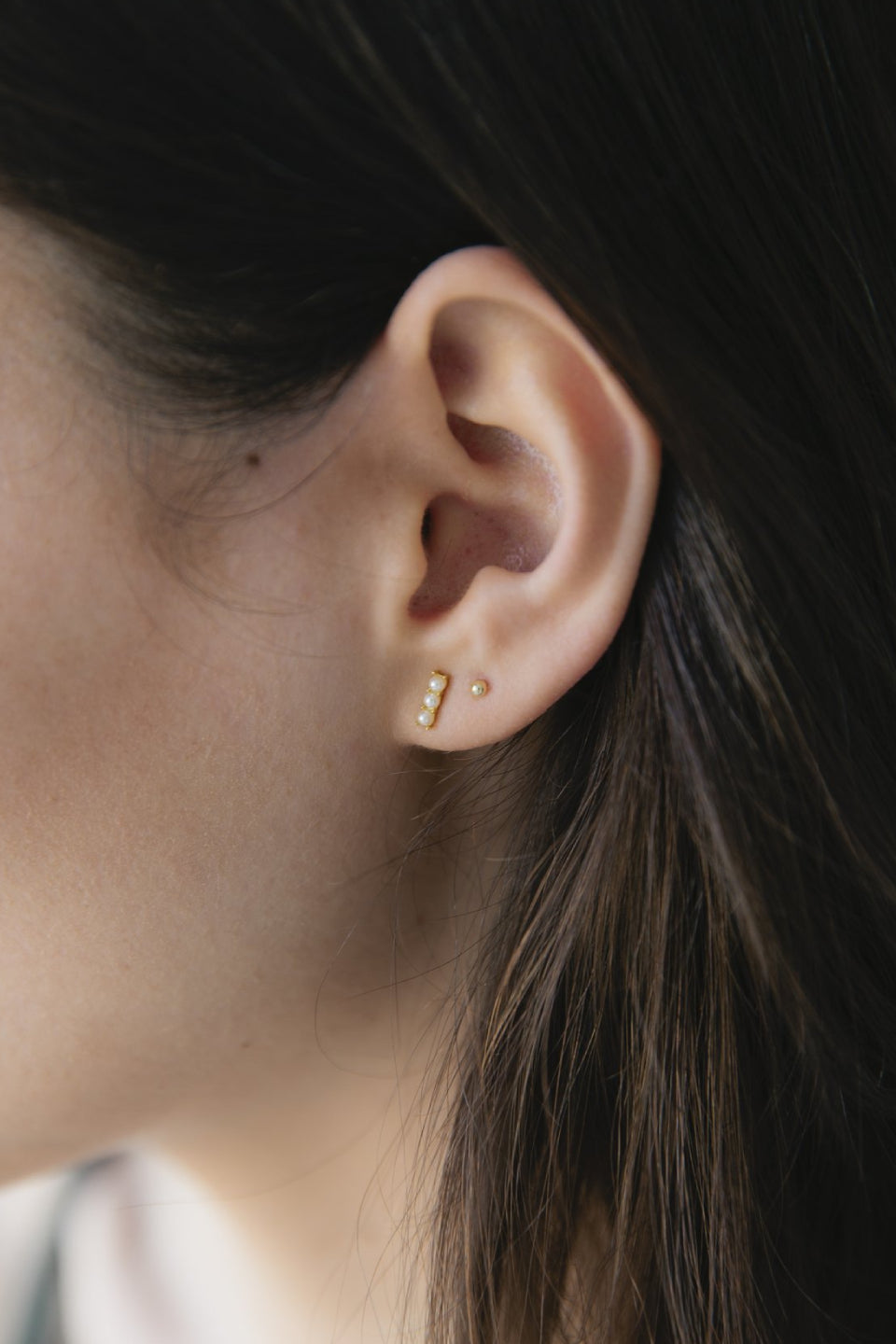 Gold Pearl Bar Stud Earrings for Women - Elegant Minimalist Jewelry for Everyday Wear, Parties & Gifts