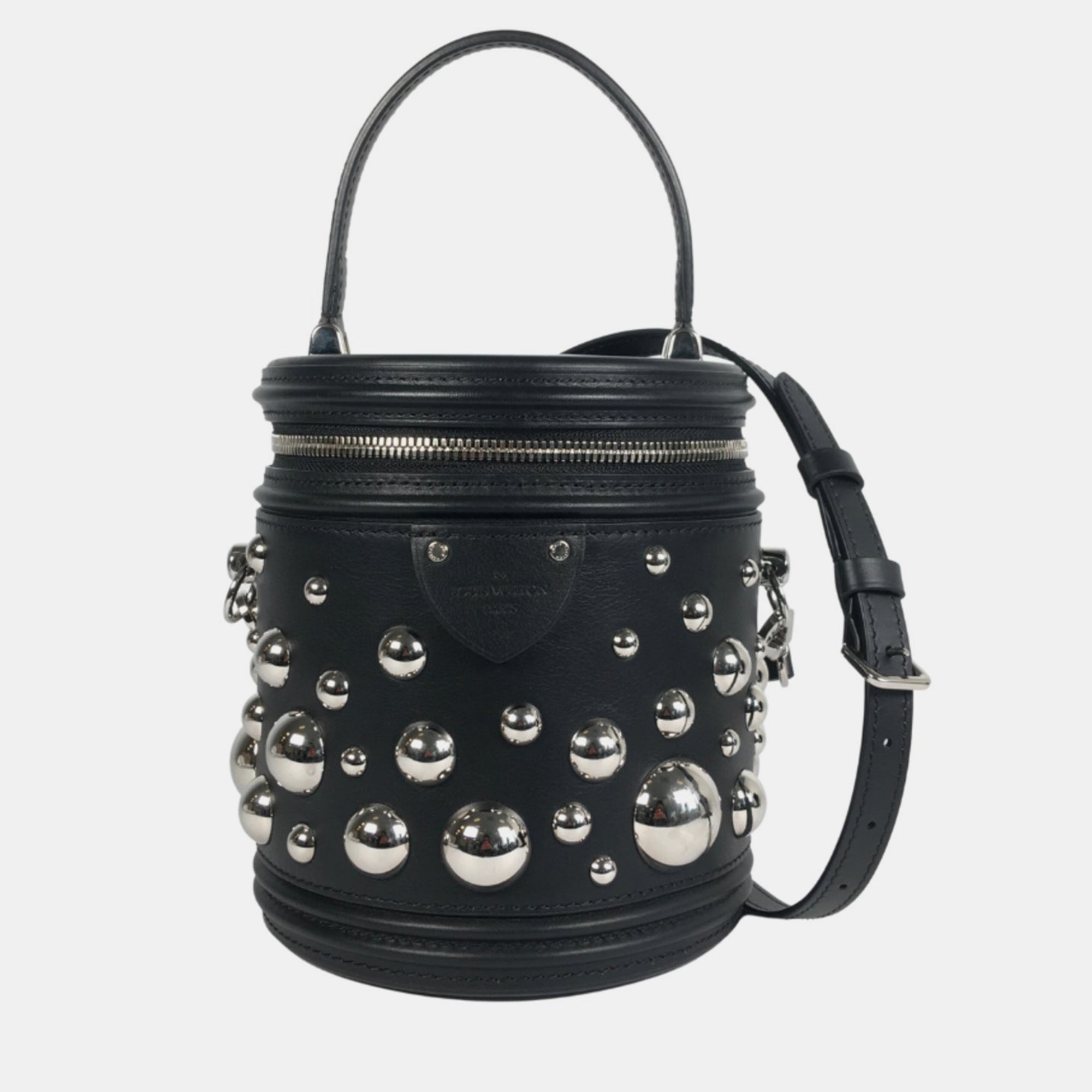 Yayoi Kusama Black Calfskin Leather Top Handle Bag - Stylish Designer Handbag for Women, Perfect for Work, Evening Events & Fashion Accessories