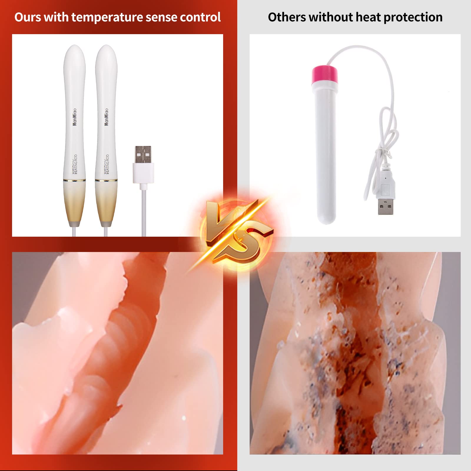 Heated Male Masturbator - Dual Pocket Pussy Warmer with Anal & Vaginal Stimulation | Adult Sex Toy for Solo Play & Couples Use