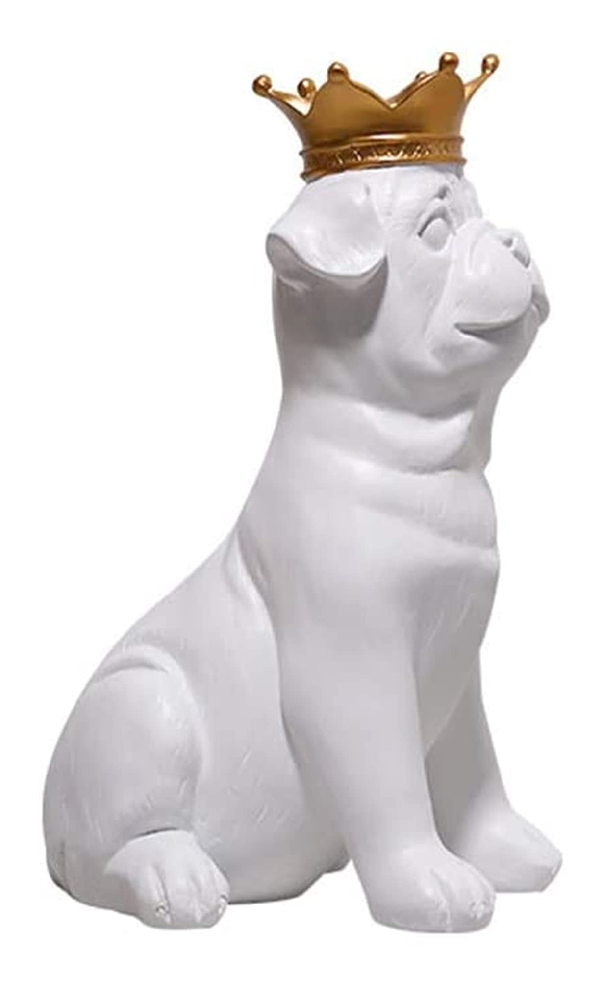 Handiya Resin Crown Dog Statue - Elegant Home & Office Decor, Desktop Sculpture, Collectible Figurine for Dog Lovers | Perfect Gift for Pet Owners, Living Room Centerpiece, Shelf Display