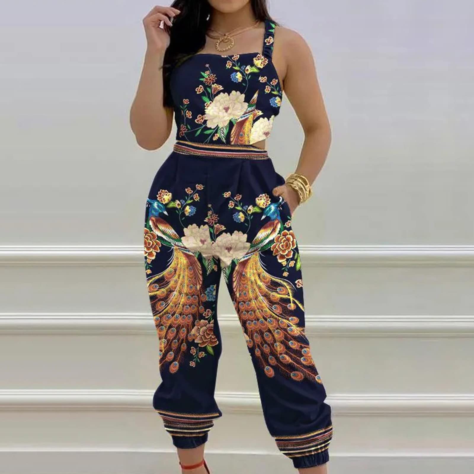 Elegant One-Shoulder Wide Leg Jumpsuit for Women - Summer Dressy Romper & One-Piece Outfit | Perfect for Beach Vacations, Date Nights & Casual Outings