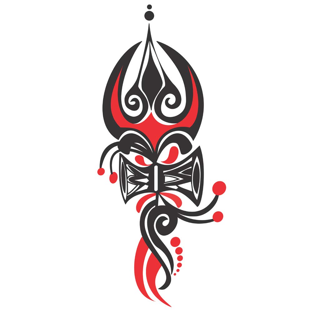 Voorkoms® Trishul with Damru Tattoo - Waterproof Temporary Tattoos for Men & Women - Perfect for Festivals, Parties & Spiritual Events