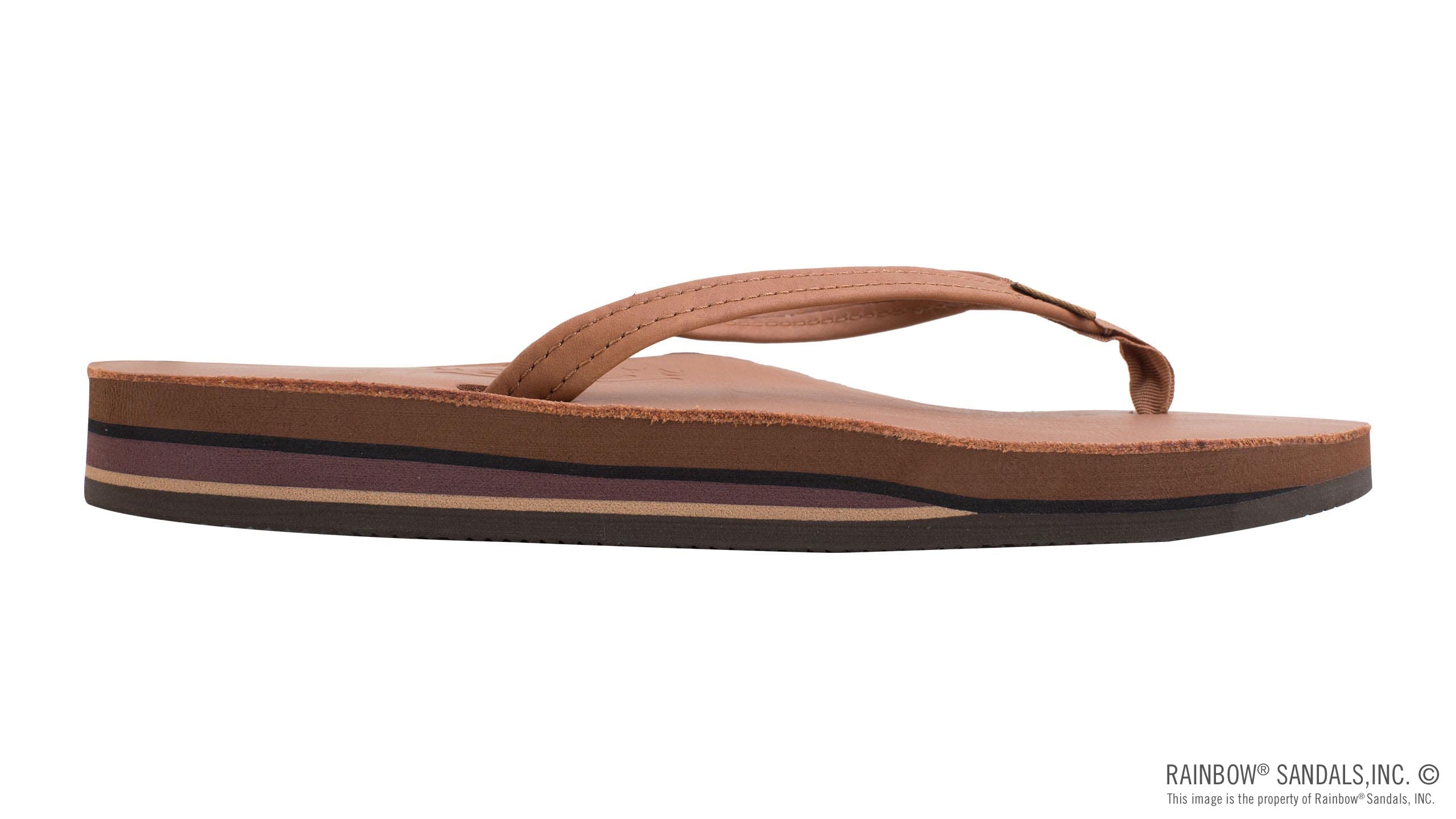 Rainbow Sandals for Women - Double Layer Leather Sandals with Arch Support & Narrow Straps | Comfortable Beach & Casual Walking Shoes