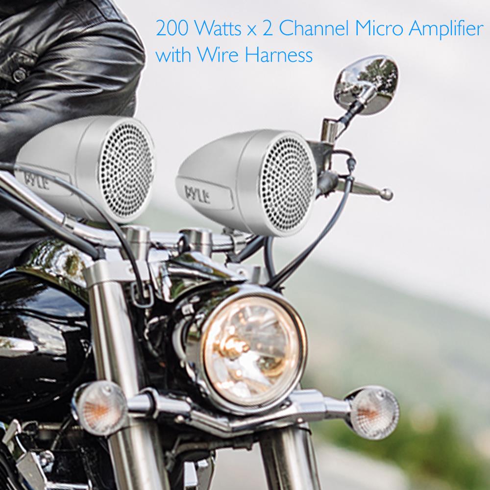 Waterproof Bluetooth Motorcycle Handlebar Speakers Kit - Wireless Audio System for Bikes, ATVs & Scooters - Perfect for Outdoor Adventures & Commuting