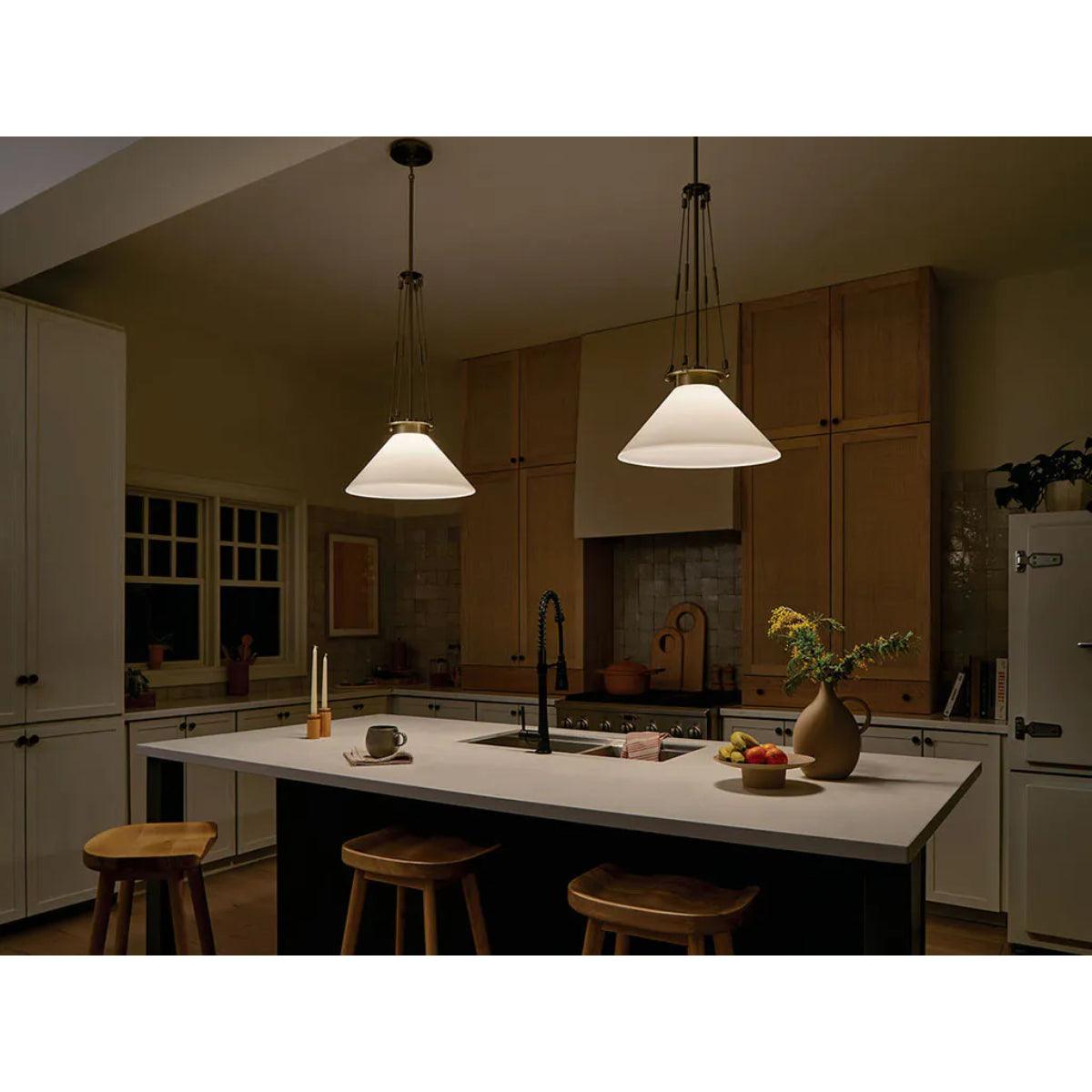 Vintage Albers Pendant Light - Modern Geometric Hanging Fixture for Kitchen Island, Dining Room & Bedroom Lighting