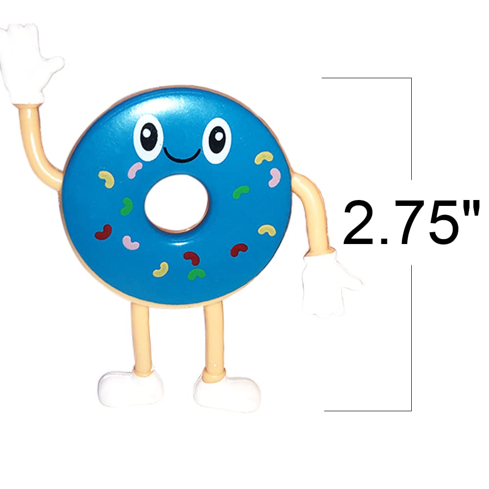 ArtCreativity 12-Piece Bendable Donut Figures Set - Flexible Fun Toys for Kids | Party Favors, Stress Relief Fidget Toys, Easter Basket & Piñata Fillers | Perfect for Birthday Parties, Classroom Rewards & Sensory Play