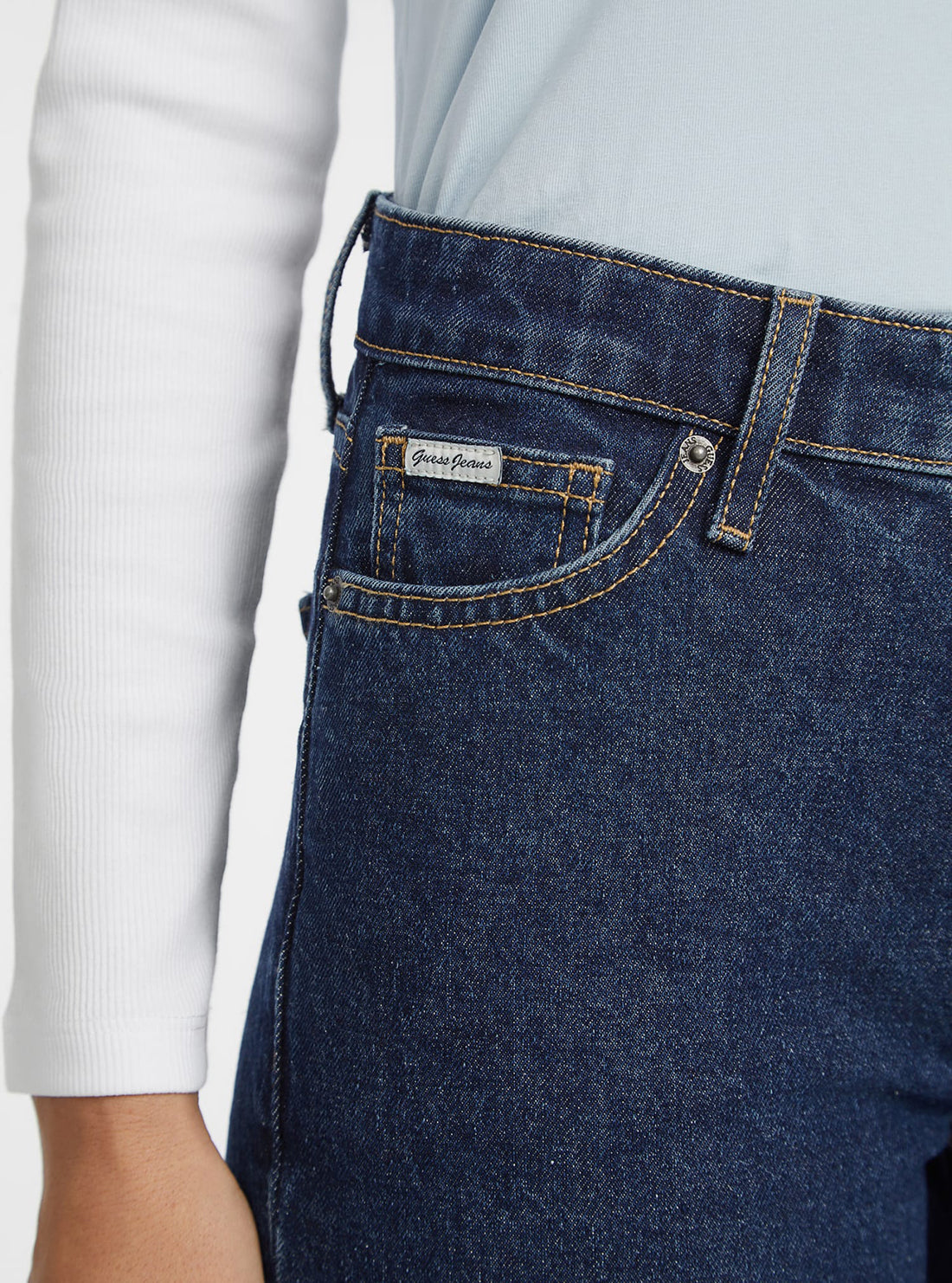 Guess G08 Straight Leg Jeans for Women - Classic Blue Denim Pants with Stretch, High Waist & Comfort Fit | Perfect for Casual Wear, Office & Date Nights