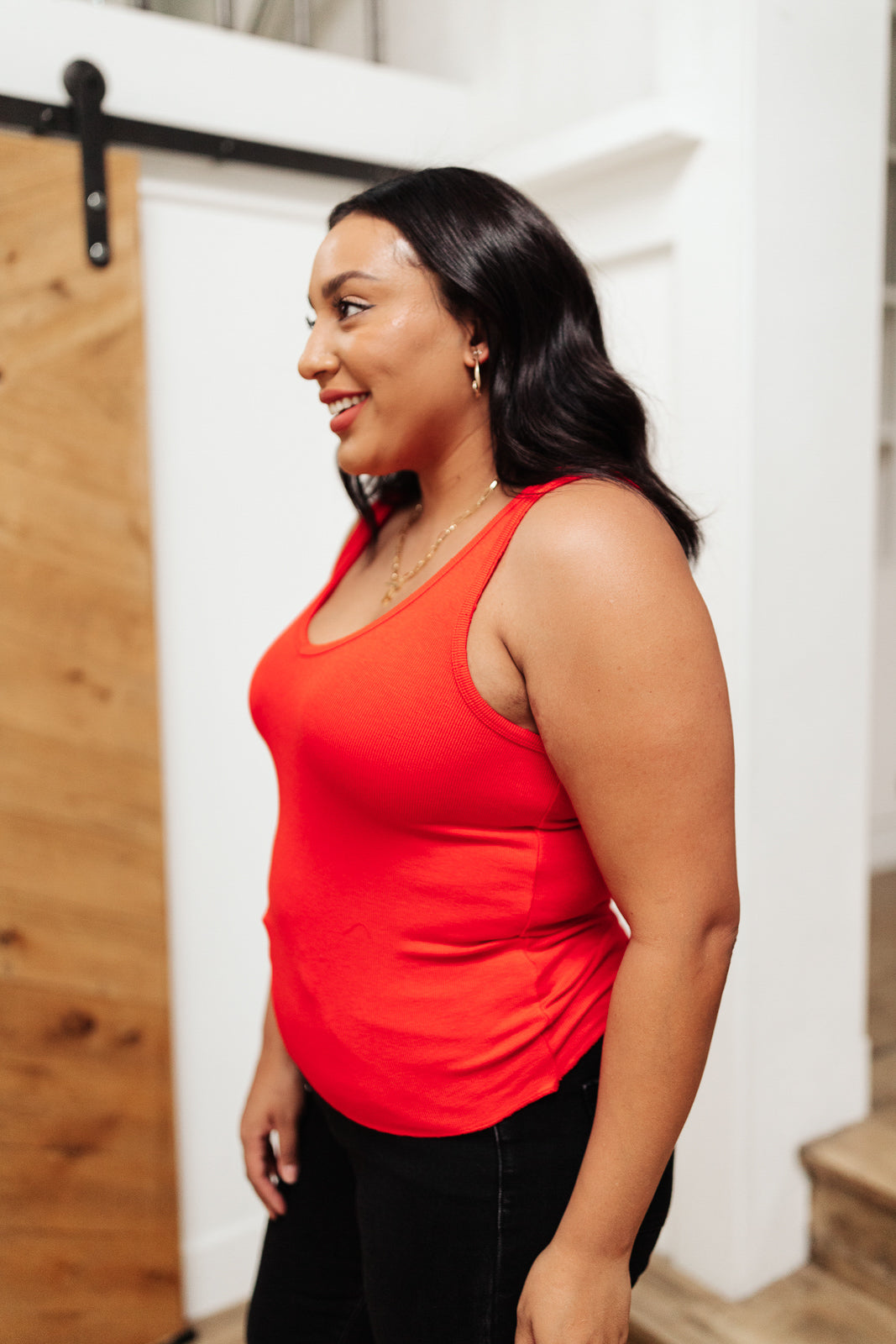 Stay Easy Tank Top in Cherry Red - Soft & Comfortable Women's Casual Shirt for Everyday Wear, Lounge, and Summer Outfits