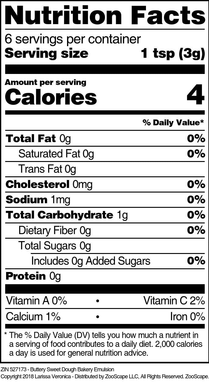 Buttery Sweet Dough Bakery Emulsion - 1 oz Flavoring for Baking, ZIN 527173 - Perfect for Cookies, Cakes & Pastry Recipes