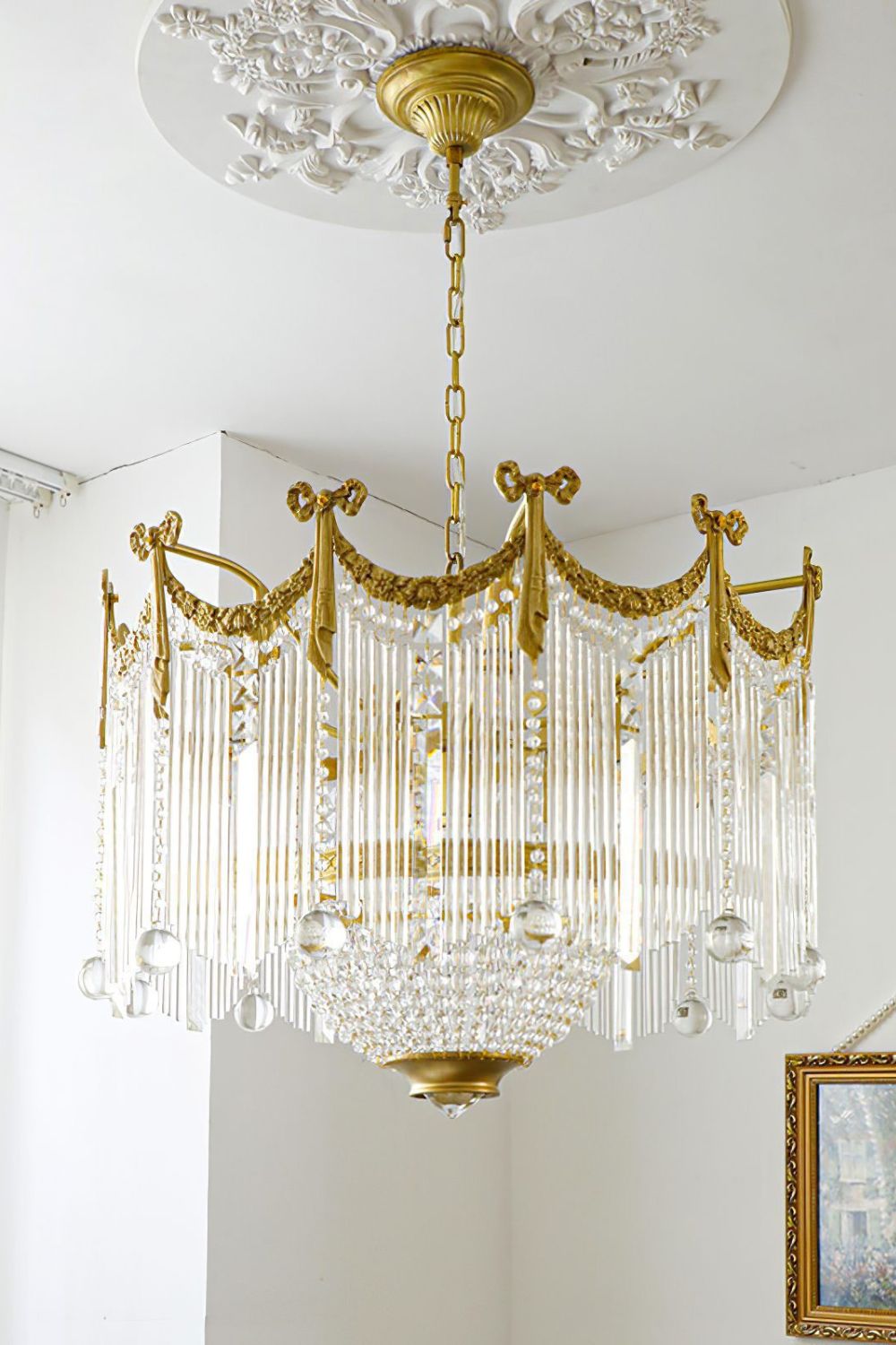 Evangeline Crystal Chandelier - Elegant Modern Ceiling Light Fixture for Dining Room, Living Room & Bedroom | Dimmable LED Lighting for Home Decor & Wedding Events