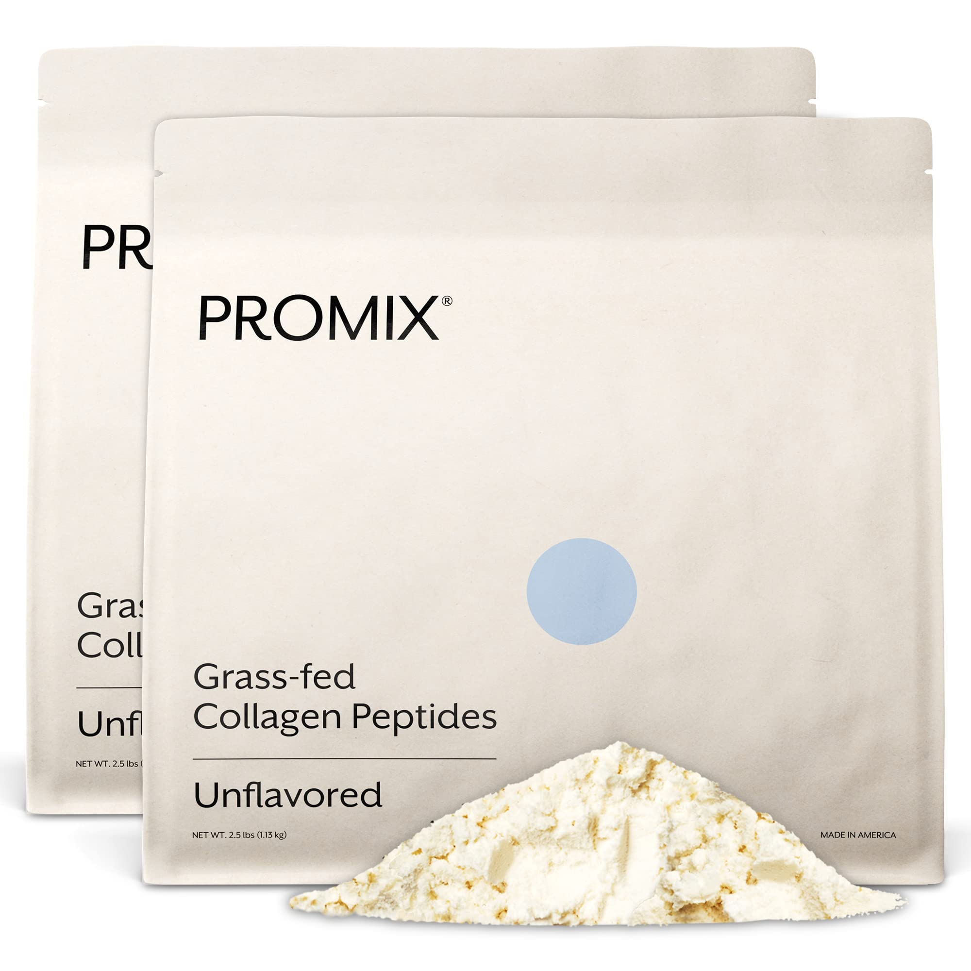 Promix Hydrolyzed Collagen Peptides Powder - 5lb Unflavored Bulk Collagen Protein Supplement for Skin, Hair, Nails, Joint & Bone Health - Mix in Coffee, Smoothies, Baking Recipes for Daily Wellness Boost
