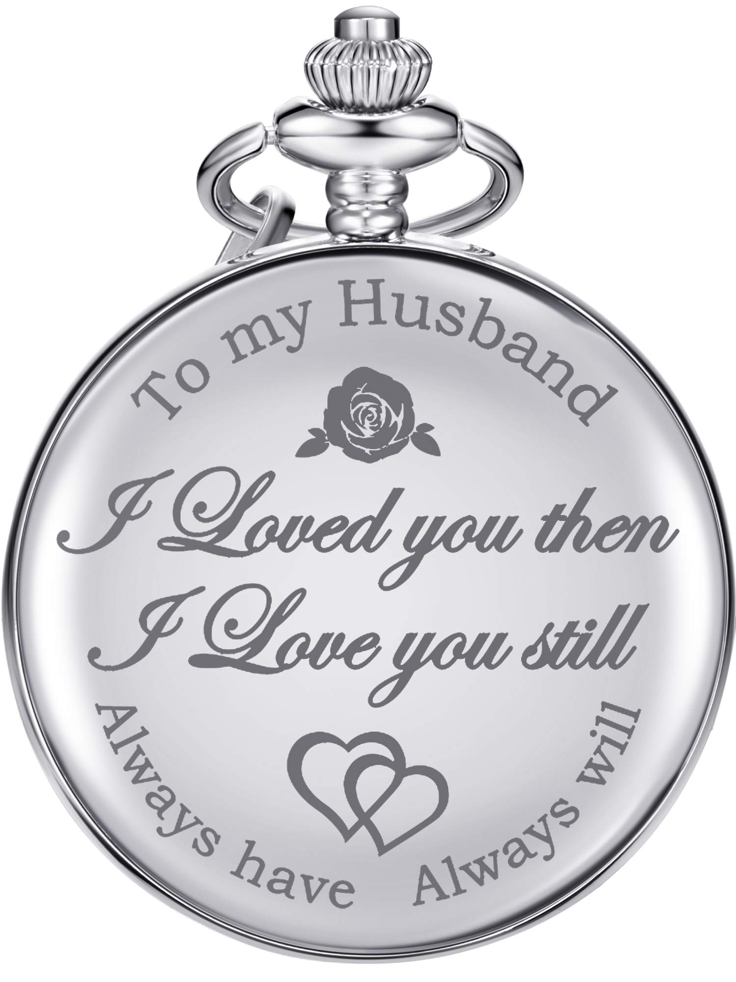 Vintage Engraved Pocket Watch for Men - Perfect Anniversary Gift for Husband - Ideal for Weddings, Proms & Special Occasions