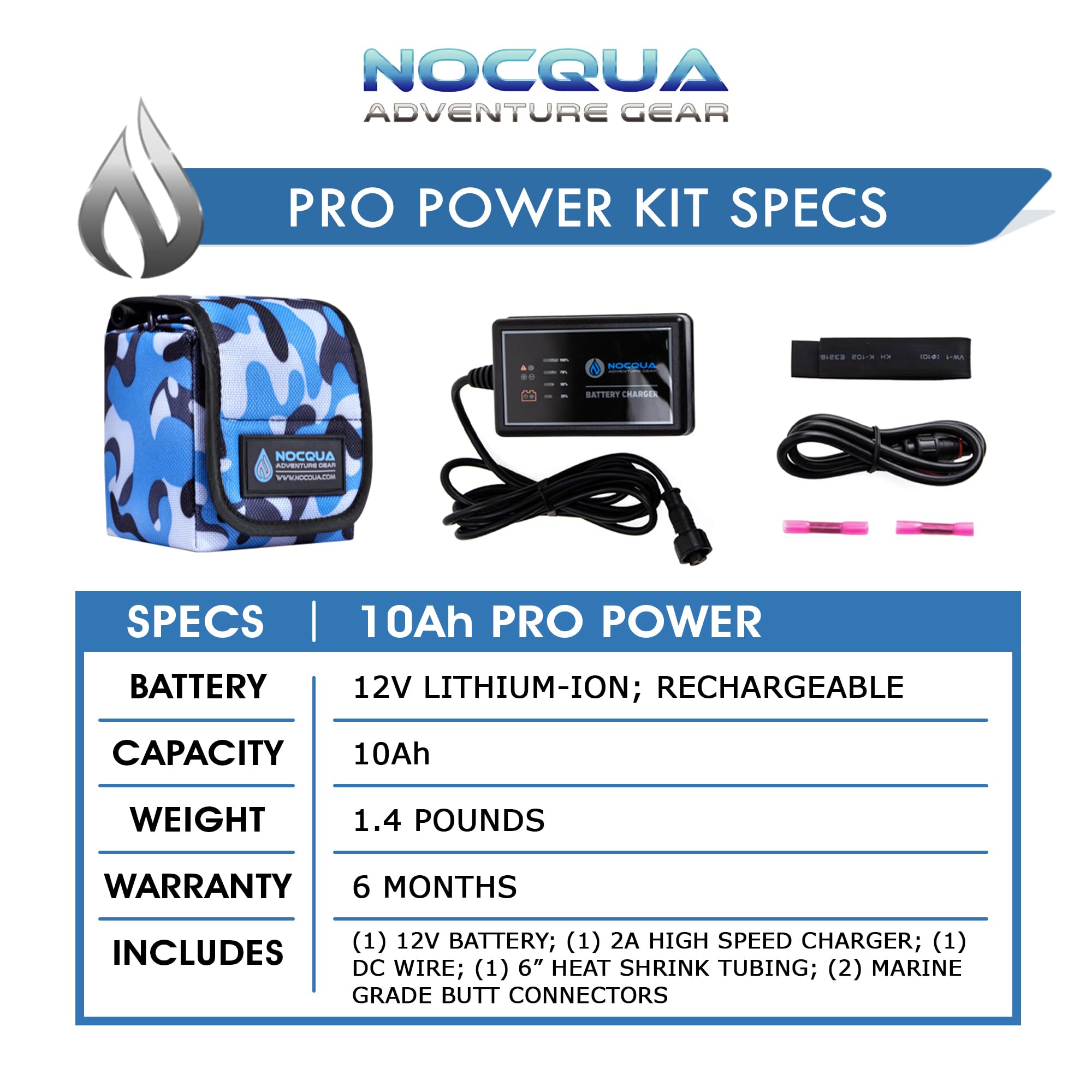 Pro Power Water-Resistant 12V Battery & Charger Kit - Compatible with GPS, Depth Finders, Fish Finders & Marine Electronics | Perfect for Boating, Fishing & Outdoor Adventures